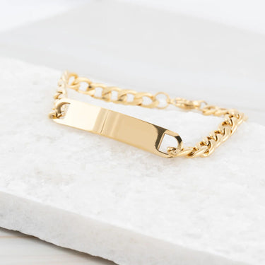 Wholesale jewelry 14K Gold Filled Plus™ Blank ID Curved Bar Bracelet- studio 