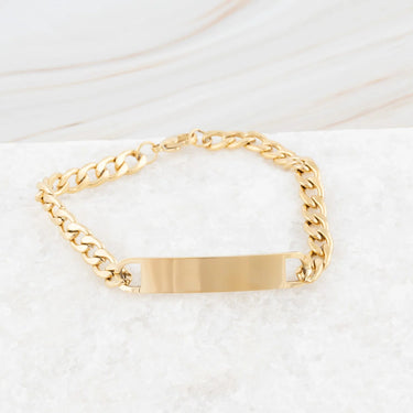 Wholesale jewelry 14K Gold Filled Plus™ Blank ID Curved Bar Bracelet- studio 