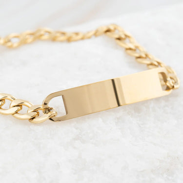 Wholesale jewelry 14K Gold Filled Plus™ Blank ID Curved Bar Bracelet- studio 