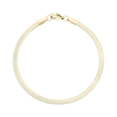 Gold bracelet on a white background