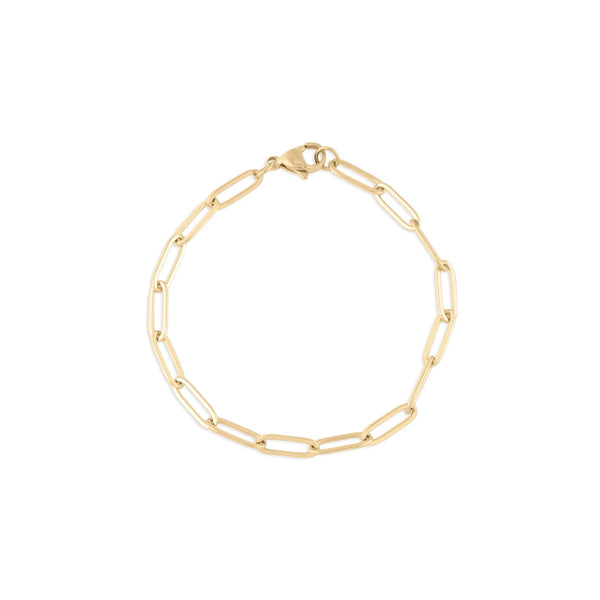 Wholesale jewelry 14K Gold Filled Plus Paperclip Chain Bracelet - Main