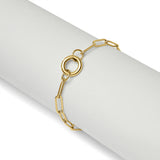 Gold Paperclip Charm Keeper Bracelet