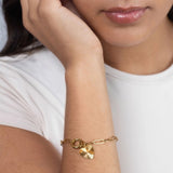 Gold Paperclip Charm Keeper Bracelet