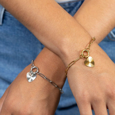 Gold and Silver Paperclip Charm Keeper Bracelets