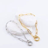 Gold and Silver Paperclip Charm Keeper Bracelets