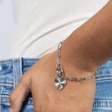 Silver Paperclip Charm Keeper Bracelet