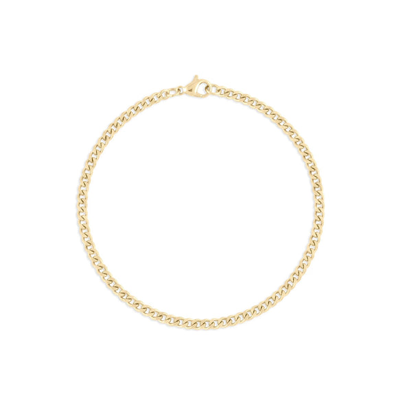 Wholesale jewelry 14K Gold Filled Plus Diamond Cut Curb Chain Bracelet- main- 3mm
