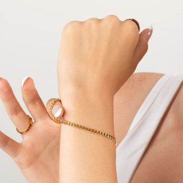 Wholesale jewelry 14K Gold Filled Plus Diamond Cut Curb Chain Bracelet- model- 3mm