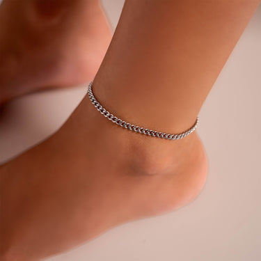 Stainless Steel Diamond Cut Curb Chain Bracelet or Anklet