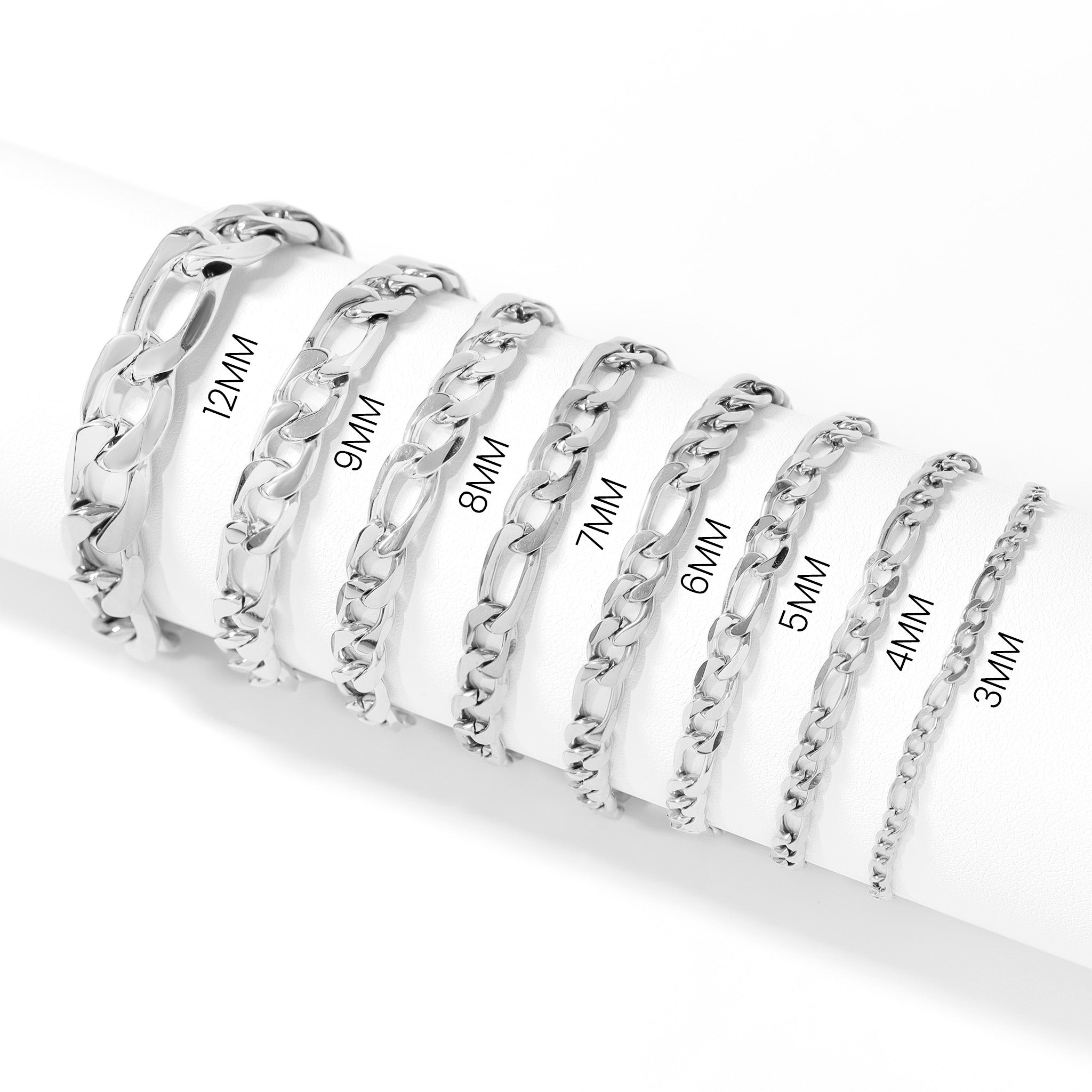 Stainless Steel Figaro Chain Bracelet / BRJ9096