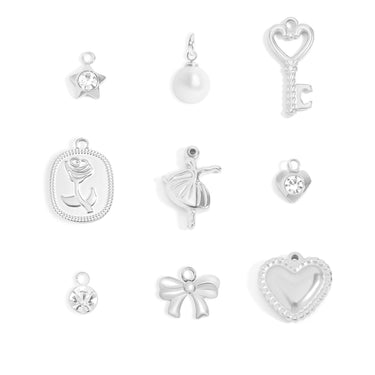 Beaded Trim Heart Charm