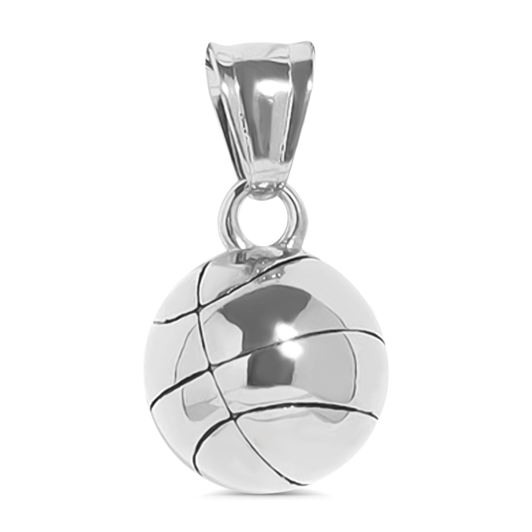 Stainless Steel 3D Basketball Charm