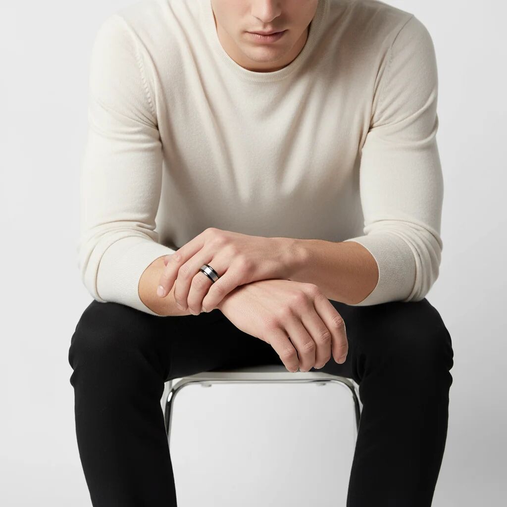 Acero inoxidable Negro cepillado en blanco anillo en blanco/CFR2929