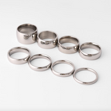 Highly Polished Rounded Stainless Steel Blank Ring Lifestyle Sizes