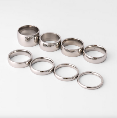 Highly Polished Rounded Stainless Steel Blank Ring Lifestyle Sizes