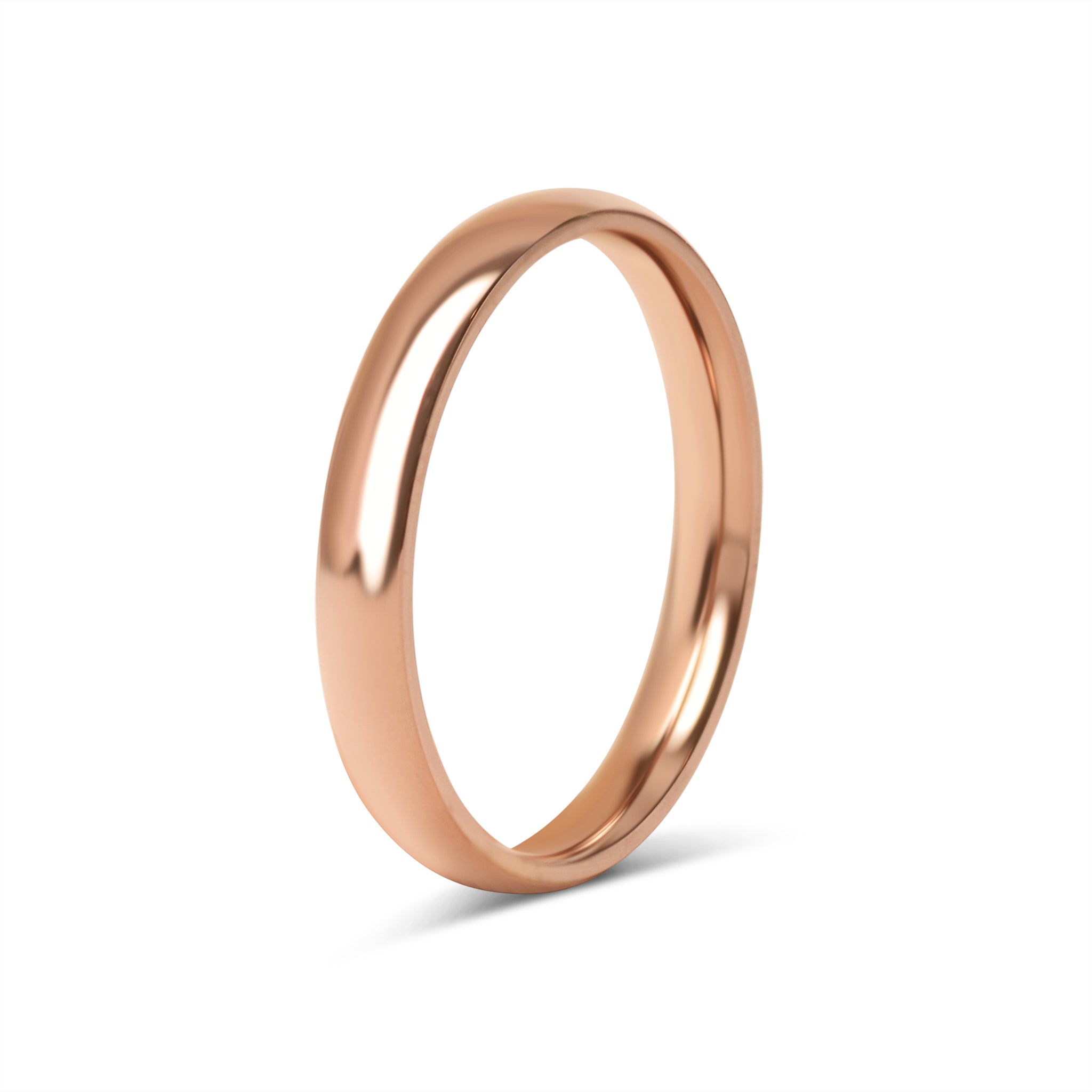 Rose Gold Chocolate Rounded Stainless Steel Blank Ring Stamping and Engraving