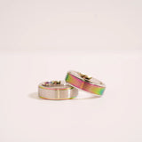 Stainless Steel Rainbow Center Polished Edge Ring