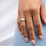 Stainless Steel Rainbow Edge Brushed Center Ring