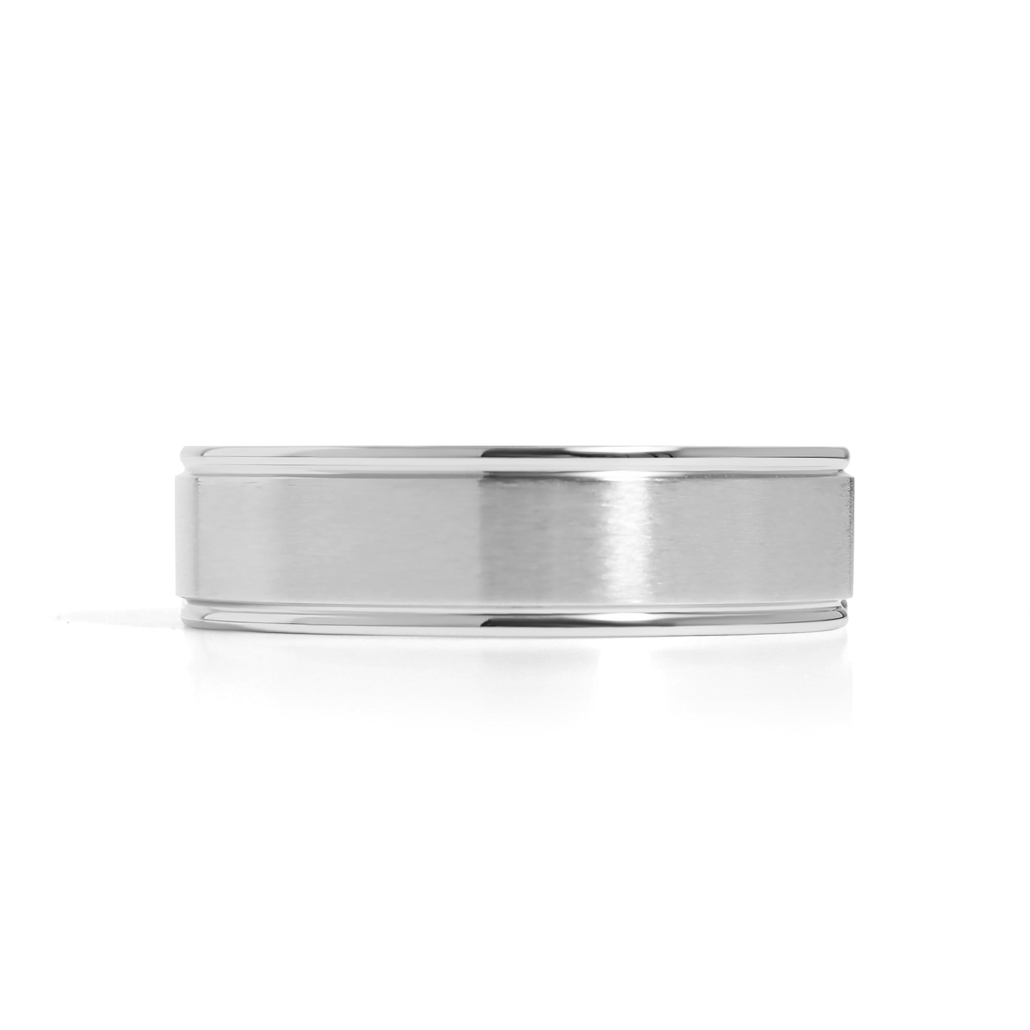 Stainless Steel Blank Ring Brushed Center Grooved Edge / CFR7020