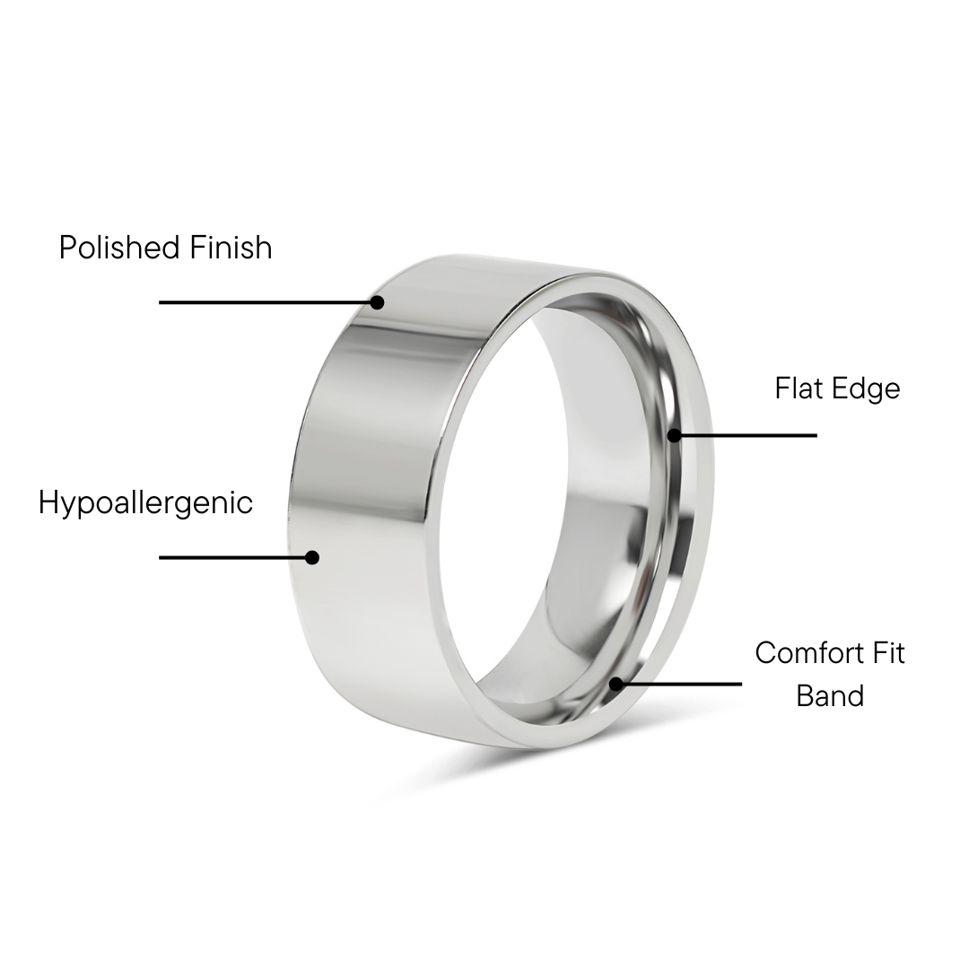 Stainless Steel Polished Flat Blank Ring Features