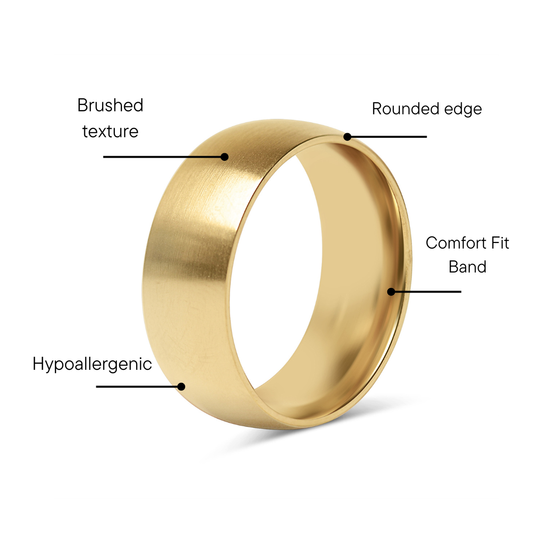 Brushed Matte Blank Ring Features Graphic