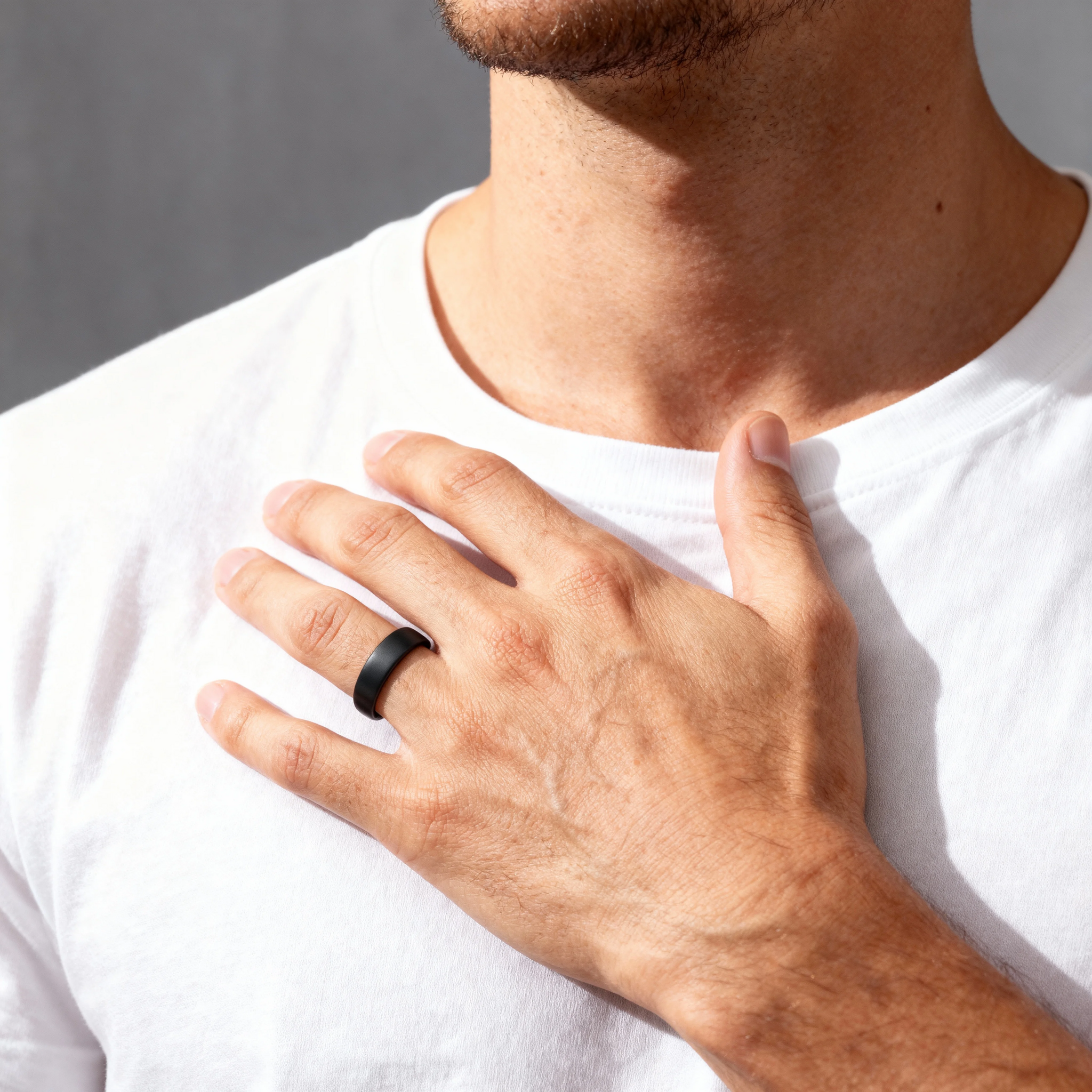 Rostfritt stål matt svart ring / CFR7031