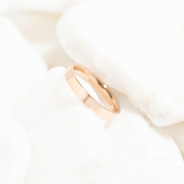 Flat Rose Gold Stainless Steel Ring Lifestyle