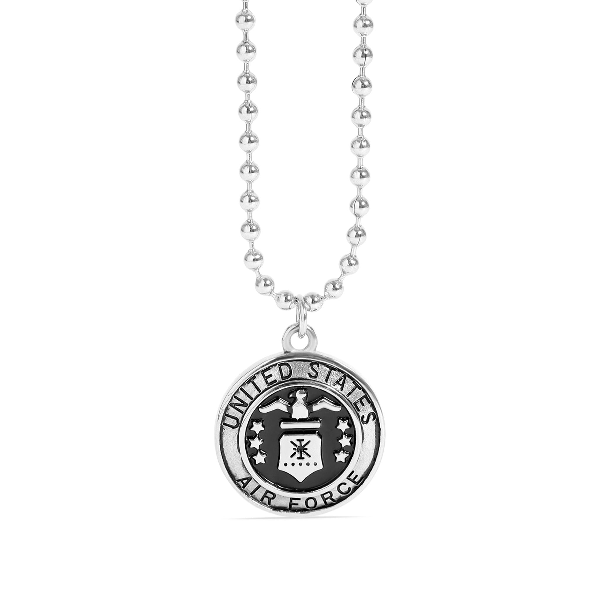 United States Air Force Stainless Steel Polished Pendant on Ball Chain