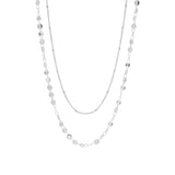 Stainless Steel Circle & Satellite Chain Layered Necklace