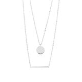 Layered Bar & Circle Pendant Loop Chain Necklace