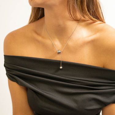 Snake Chain Ball Pendant Necklace Lifestyle