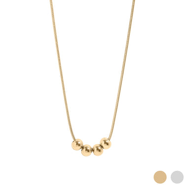 18K Gold PVD Edelstahl Verstellbarer Kugel Halskette/CHN0027