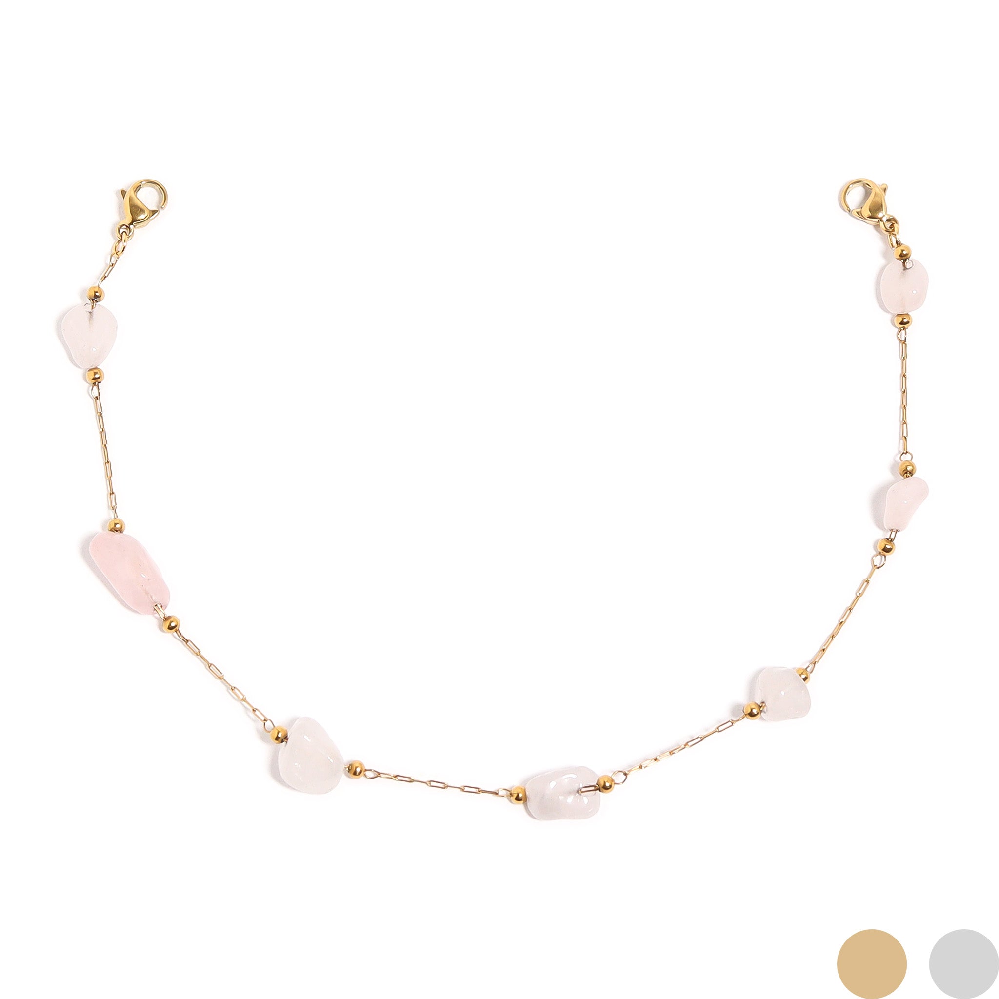 PVD en or 18 carats en acier inoxydable Crystal Stone Tamiser Chain de chapeau/CHN0034