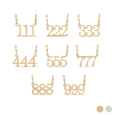 Wholesale jewelry 18K Gold PVD Stainless Steel Angel Number Necklace- Gold main 