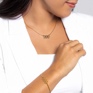 Wholesale jewelry 18K Gold PVD Stainless Steel Angel Number Necklace- Gold model 