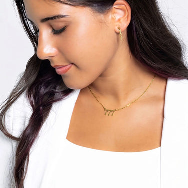 Wholesale jewelry 24 pc 18K Gold PVD Stainless Steel Angel Number Necklace Set- gold model 