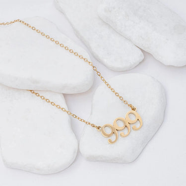 Wholesale jewelry 24 pc 18K Gold PVD Stainless Steel Angel Number Necklace Set- gold studio 