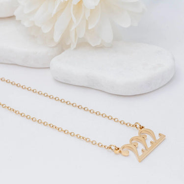 Wholesale jewelry 18K Gold PVD Stainless Steel Angel Number Necklace- Gold studio 