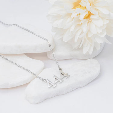 Wholesale jewelry 24 pc 18K Gold PVD Stainless Steel Angel Number Necklace Set- silver studio 
