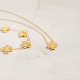 18K Gold PVD Stainless Steel Lucky Clover Charm Necklace / CHN0046