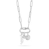 Carabiner Faith Charm Paperclip Necklace