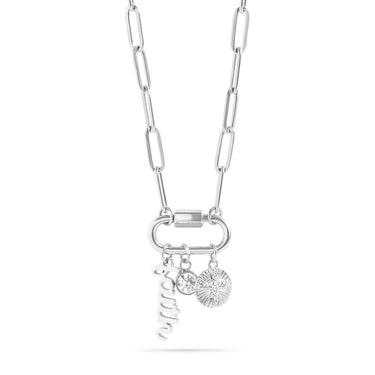 Carabiner Faith Charm Paperclip Necklace