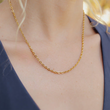 18K Gold PVD Stainless Steel Flat Oval Loop Chain