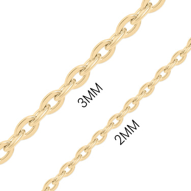 18K Gold PVD Stainless Steel Flat Oval Loop Chain