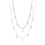 Stainless Steel Moon & Compass Star Charm Necklace lifestyle