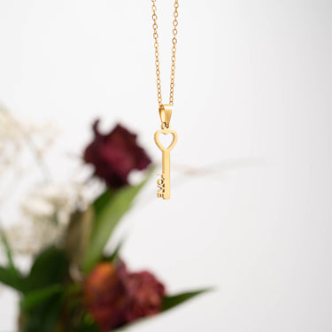 Heart Key Pendant Necklace Lifestyle