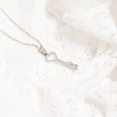 Heart Key Pendant Necklace Lifestyle
