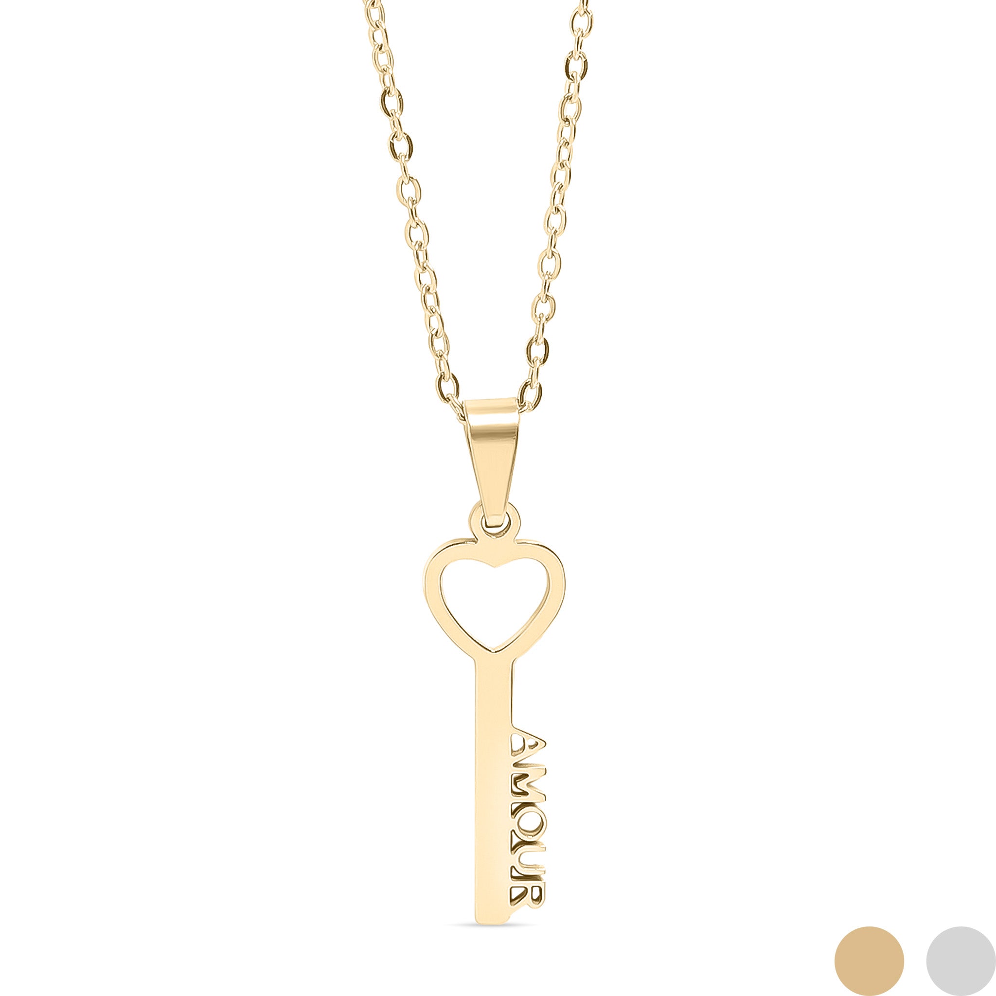 Heart Key Amour Pendant Necklace
