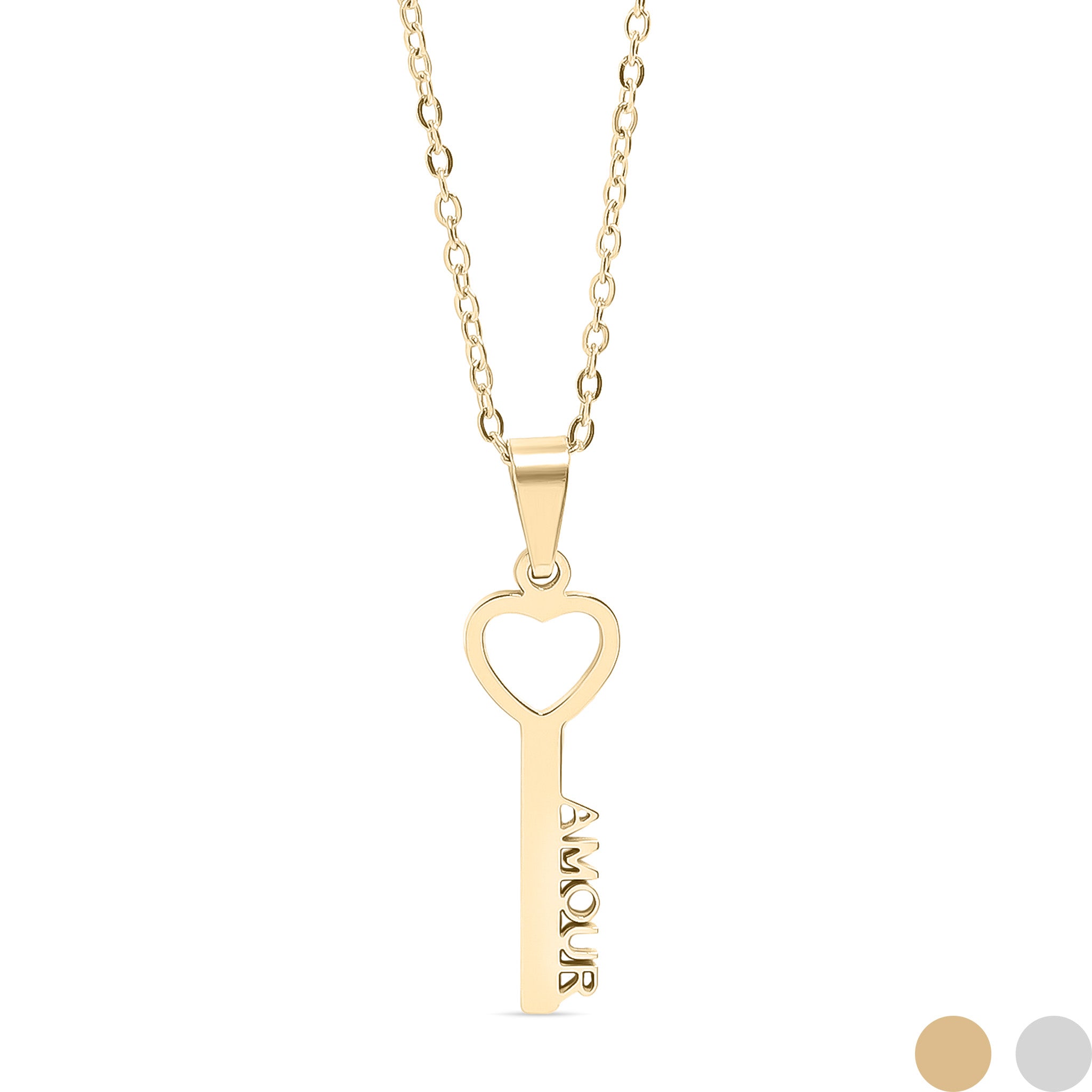 Heart Key Amour Pendant Necklace