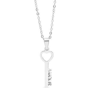 Heart Key Amour Pendant Necklace
